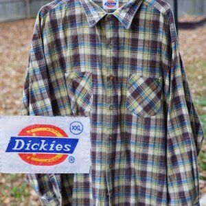 Vintage 1980s Dickies Flannel Plaid Shirt